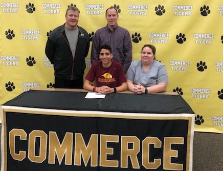 PHOTO: Commerce's Hernandez signs with Emmanuel College
